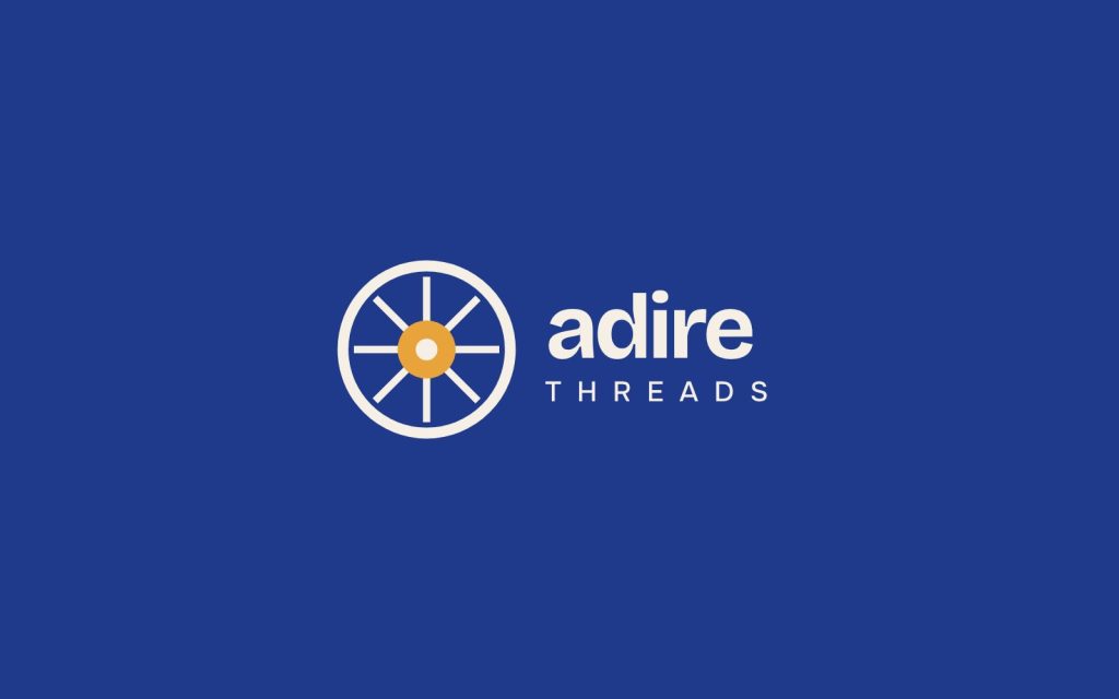 Adire Threads logo on dark background (sample)
