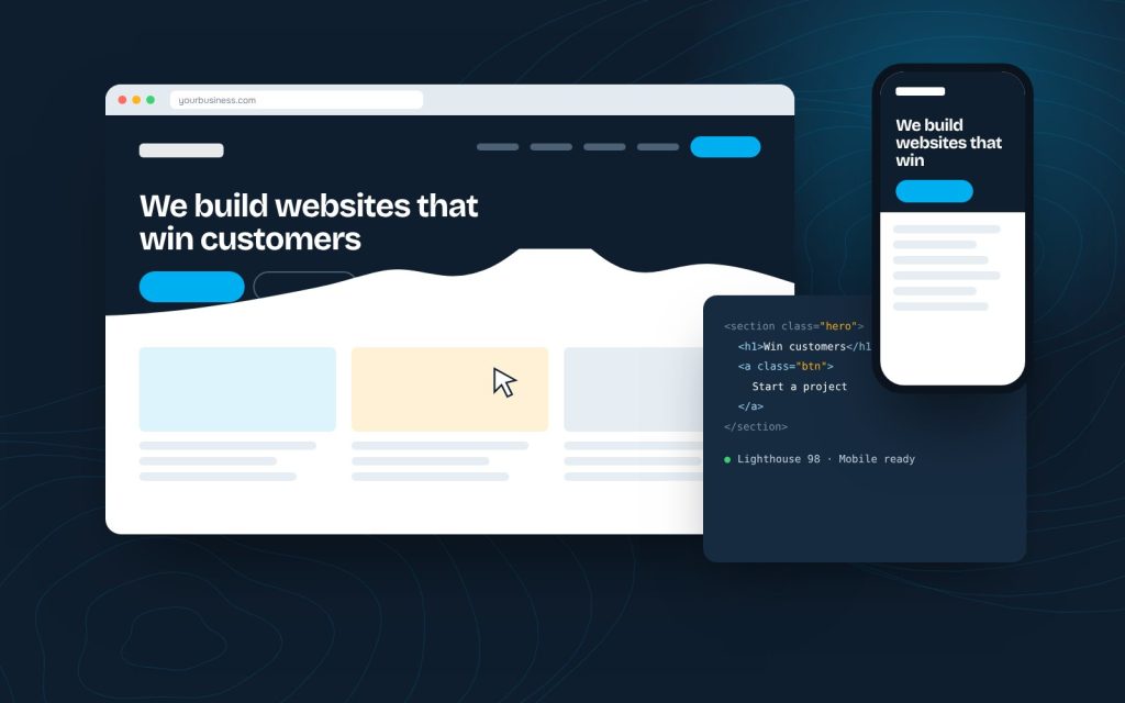 Website design and development illustration